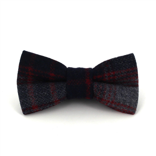 Papillon Lana Quadretti Grigio e Rosso
