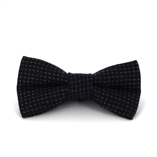 Papillon Lana Nero Pois Grigi e Rossi