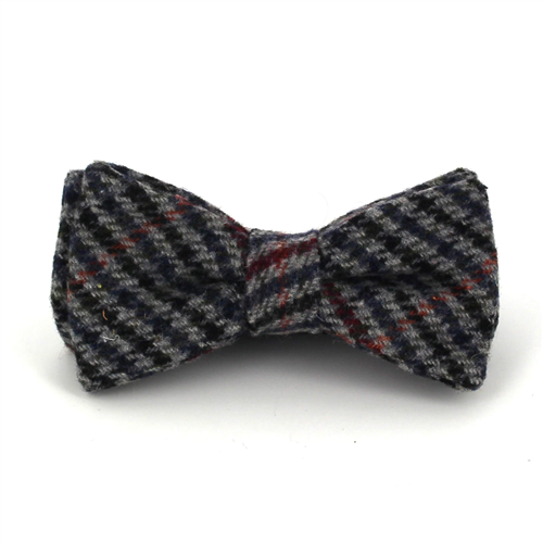 Papillon in Lana a Righe Nero e Grigio