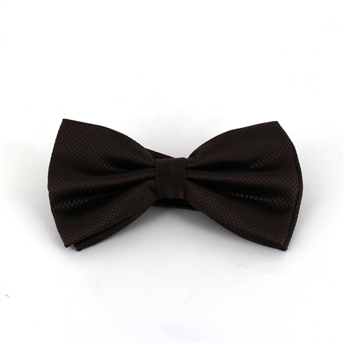 Papillon a quadretti marrone liscio
