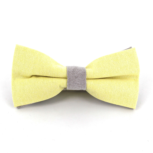 Papillon tinta unita Oxford Giallo e Grigio