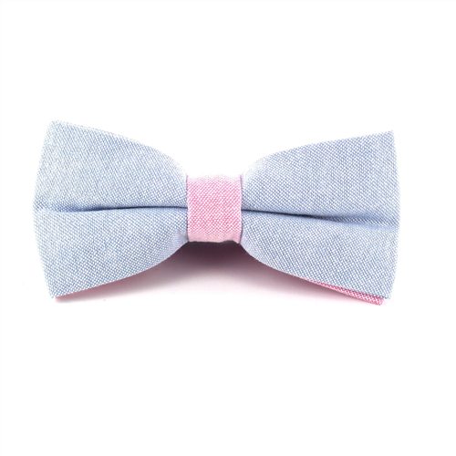 Papillon liscio Oxford Celeste e Rosa