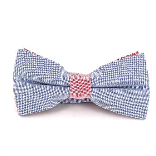 Papillon liscio Oxford Blu e Rosso