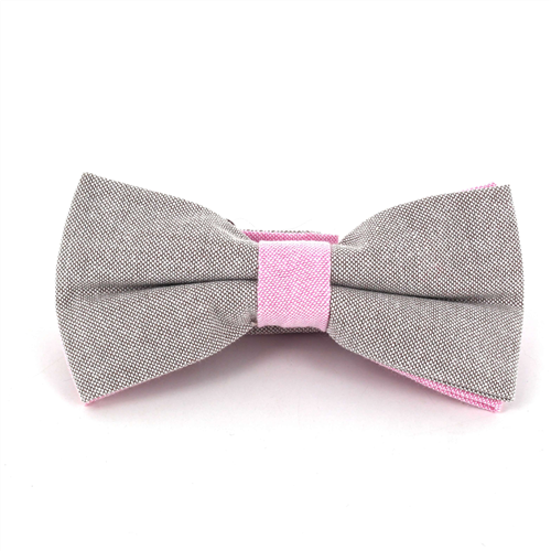 Papillon tinta unita Oxford Grigio e Rosa
