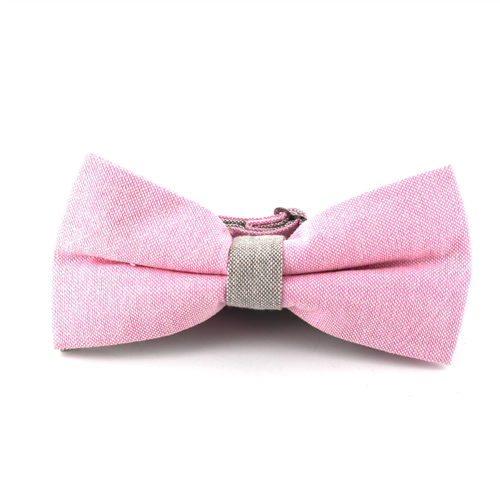 Papillon tinta unita Oxford Rosa e Grigio