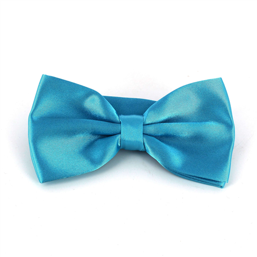 Papillon liscio in raso blu turchese