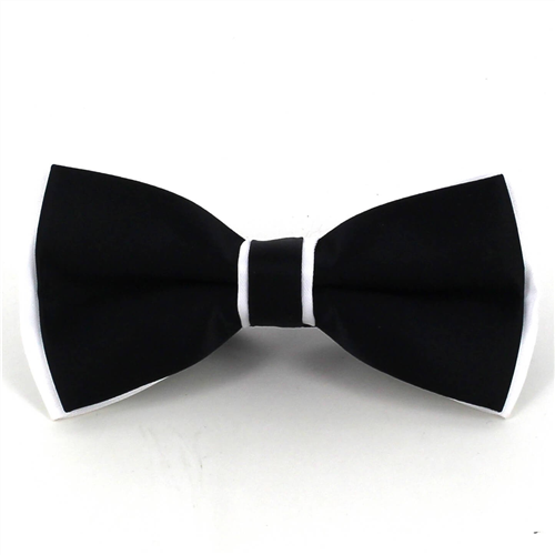 Papillon in Satin Bianco e Nero
