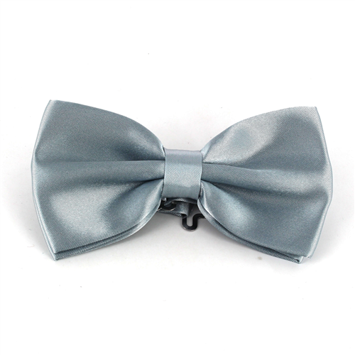 Papillon in satin grigio argento