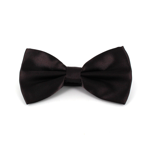 Papillon in raso marrone liscio