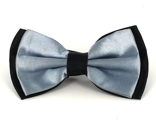 Papillon in Satin Nero e Grigio