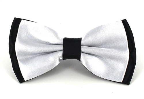 Papillon in Satin Nero e Grigio Chiaro