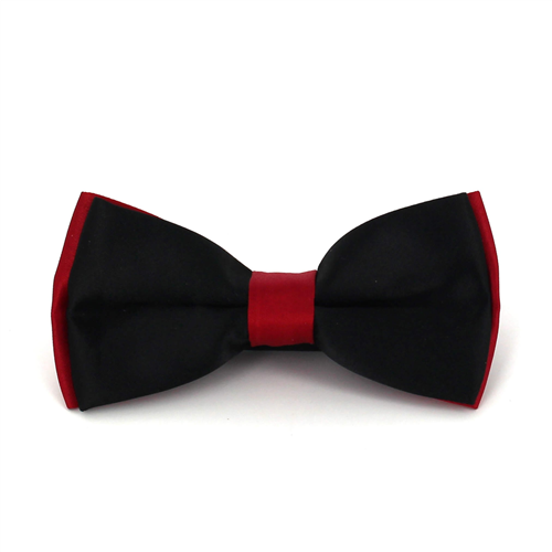 Papillon in Satin Rosso e Nero