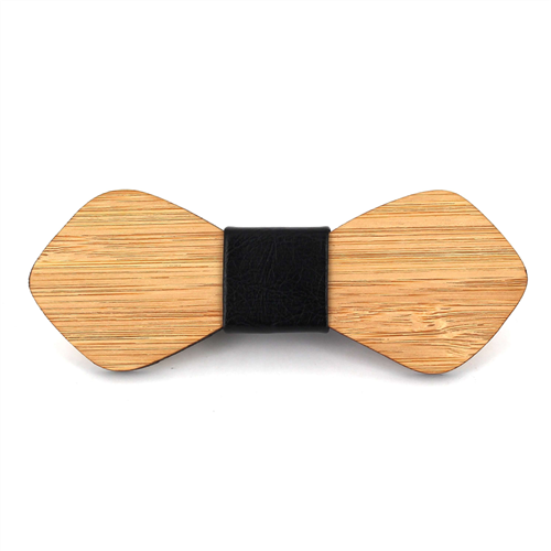 Papillon in Legno di Bambù e Pelle