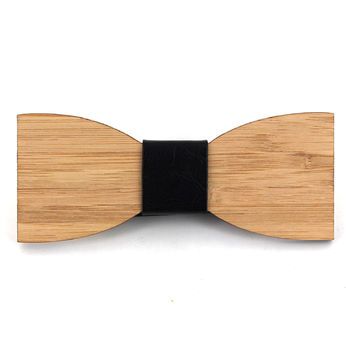 Papillon in Legno di Bambù e Pelle