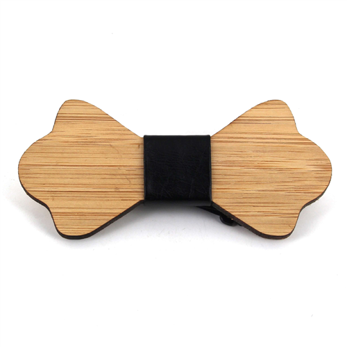 Papillon in Legno di Bambù e Pelle