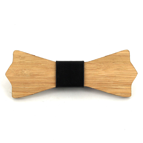 Papillon in Legno di Bambù e Pelle