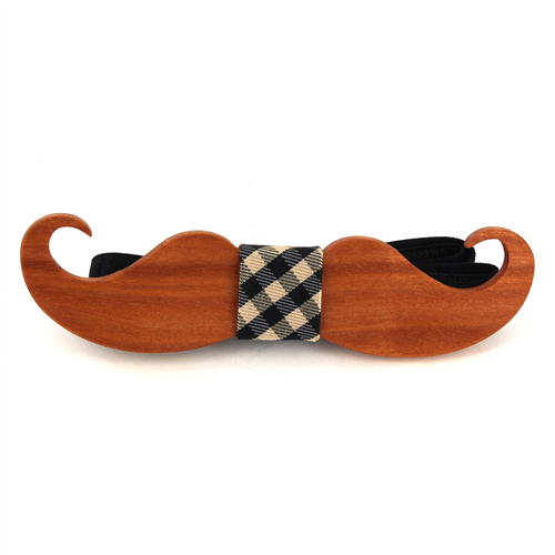 Papillon in Legno con Baffi