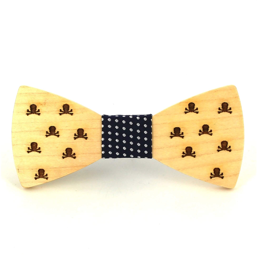 Papillon in legno con teschi