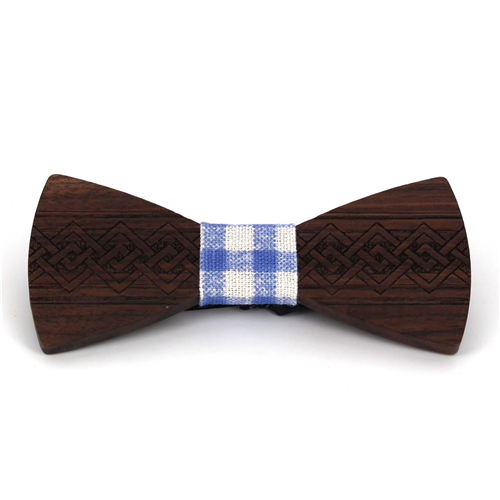 Papillon in legno inciso intrecciato