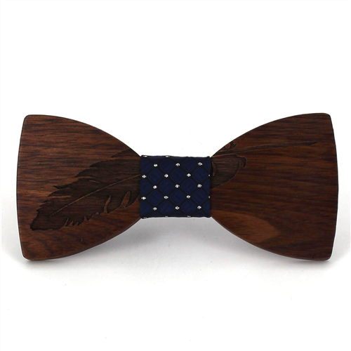 Papillon in legno con piuma