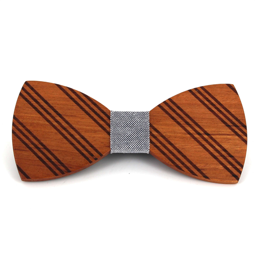 Papillon in Legno a Righe Sottili