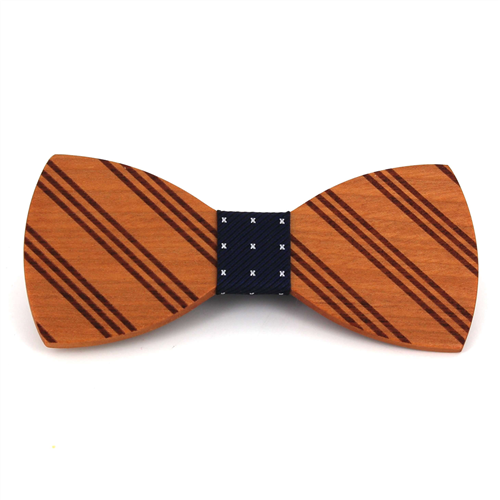 Papillon in Legno a Righe Sottili