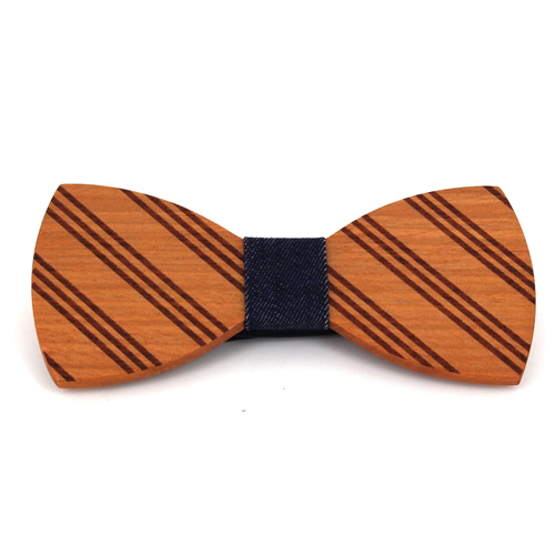 Papillon in Legno a Righe Sottili