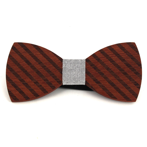 Papillon in Legno a Righe Spesse