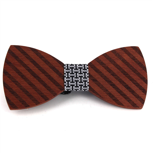 Papillon in Legno a Righe Spesse