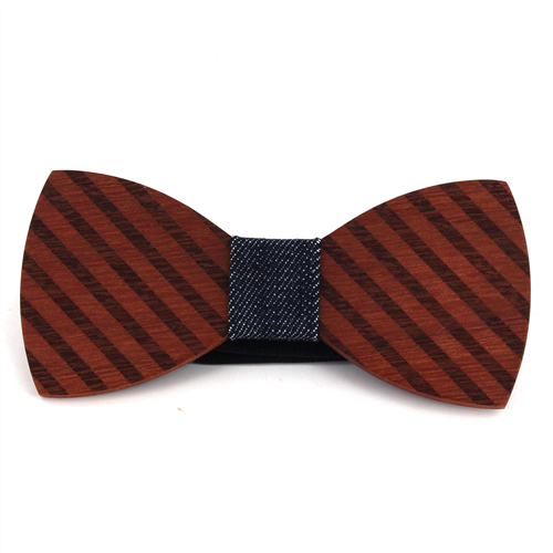 Papillon in Legno a Righe Spesse
