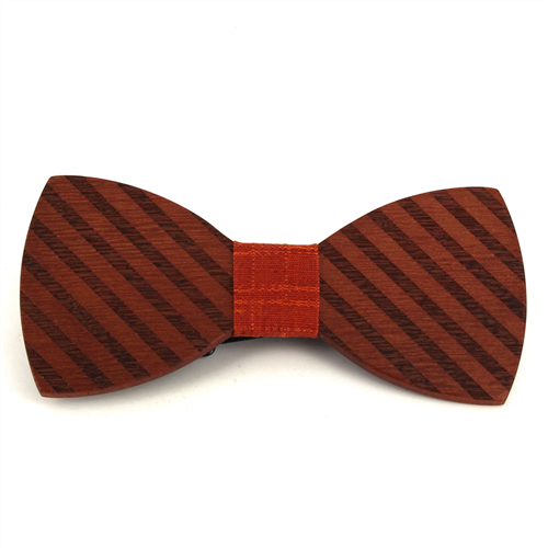 Papillon in Legno a Righe Spesse