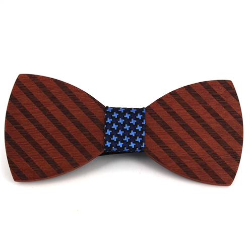 Papillon in Legno a Righe Spesse