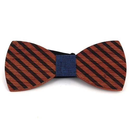 Papillon in Legno a Righe Spesse
