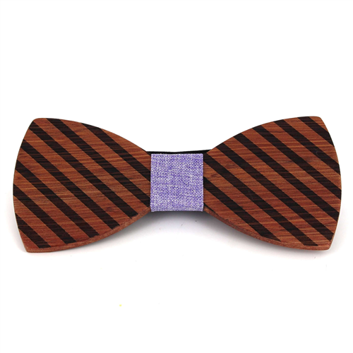 Papillon in Legno a Righe Spesse