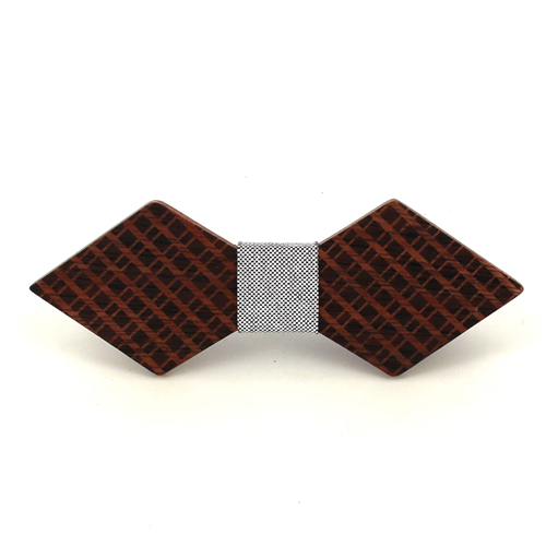 Papillon in legno a rombi con quadretti