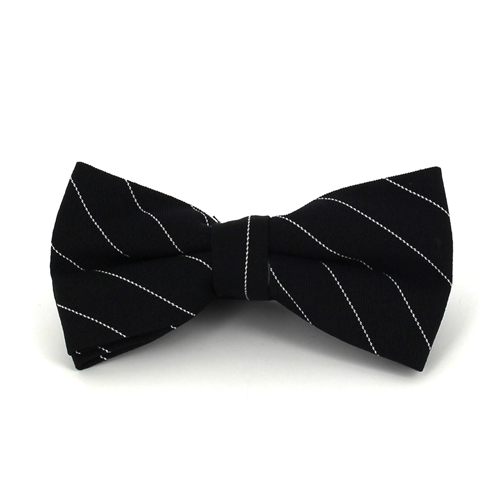 Papillon Nero a Righe Bianche