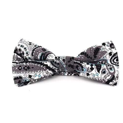Papillon Paisley Bianco e Nero