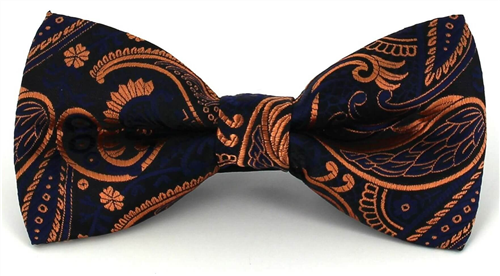 Papillon Paisley Nero, Blu e Arancione