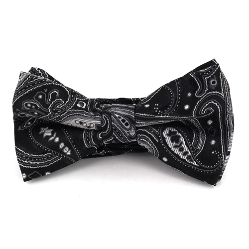 Papillon Paisley Nero e Argento