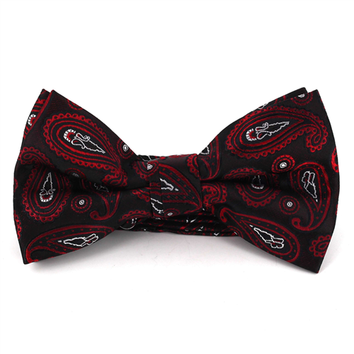 Papillon Paisley Nero e Rosso