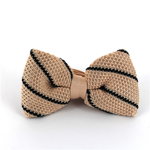 Papillon a pois beige con righe nere