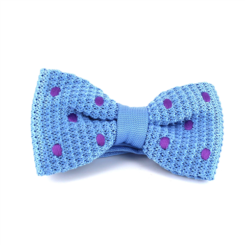 Papillon a pois celesti con pois viola