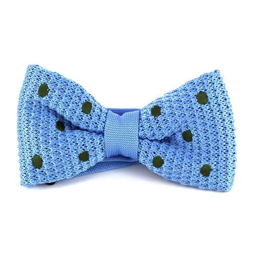 Papillon a pois celeste su verde scuro