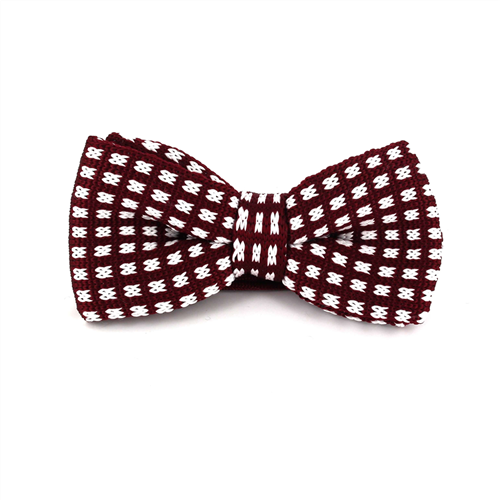 Papillon a pois bordeaux e bianco