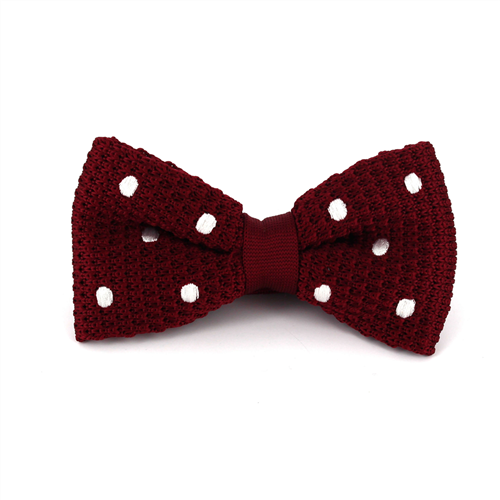 Papillon a pois granata con pois bianchi