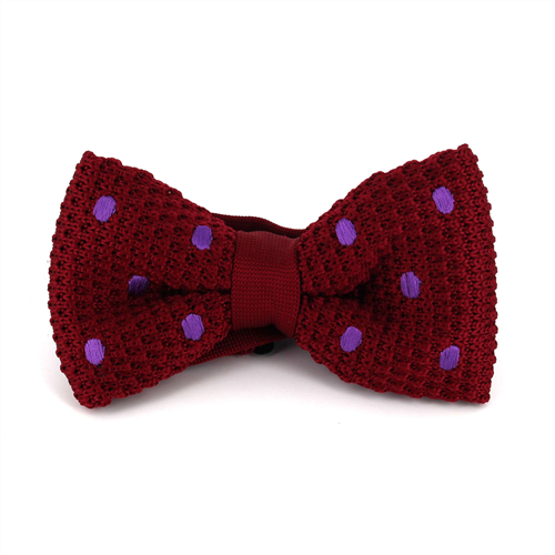 Papillon a pois granata con pois viola