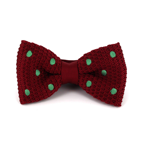 Papillon a pois granata con pois verdi