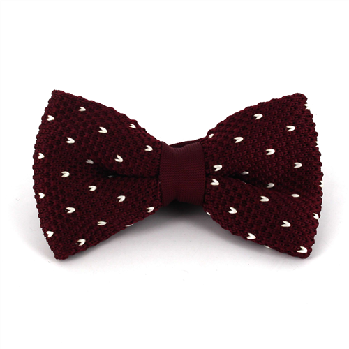 Papillon a pois granata con pois bianchi