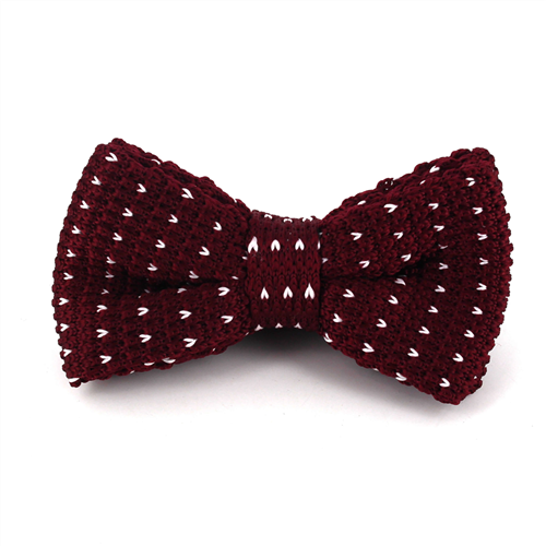 Papillon a pois granata con pois bianchi