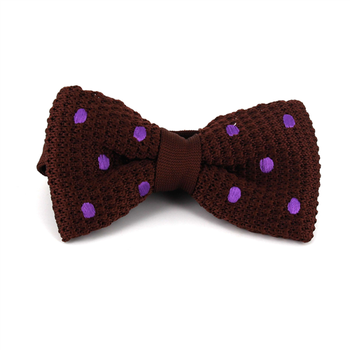 Papillon a pois marrone con pois lilla